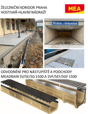 Železniční koridor Praha Hostivař - Hlavní nádraží s odvodněním MEA